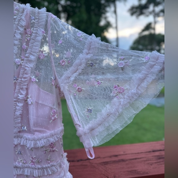 NWT! $798 Mac Duggal High-Neck Ruffle Tiered Floral Gown Romantic Elegant SZ 12 - Picture 12 of 12